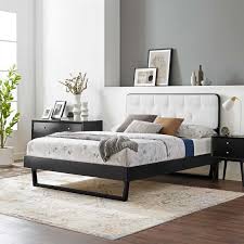 Bridgette King Wood Platform Bed With Angular Frame In Black White Modway Consider a simple wood bed base instead. bridgette king wood platform bed with