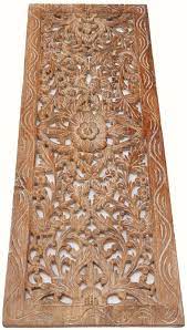Asian Carved Wood Wall Decor Panel Floral Wood Wall Art White Wash 35 5 X13 5 Carved Wood Wall Art Carved Wood Wall Decor Carved Wall Art