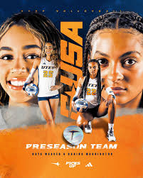 𝐒𝐭𝐚𝐧𝐝𝐢𝐧𝐠 𝐭𝐚𝐥𝐥 𝐚𝐭 𝐭𝐡𝐞 𝐧𝐞𝐭! Middle blockers Kaya Weaver  and Danika Washington have been named to the @conferenceusa Preseason Team!  🔥 UTEP is predicted to finish third in the league 🏐 #PicksUp