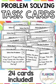 Use this resource to support your students as they analyze word problems involving addition and subtraction. Word Problem Solving Task Cards Addition And Subtraction Grade 1 Math Math Problem Solving Activities Word Problems Math Addition