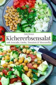Kichererbsensalat Mit Avocado Gurke Tomaten Mozzarella Zitronen Vinaigrette Rezept Kichererbsensalat Kichererbsen Salat Kichererbsensalat Rezepte