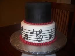 Two tiered piano cake 14 & 8 chocolate cake with bavarian cream filling covered with vanilla buttercream.the top tier is partially covered with marshmallow fondant (keys). Twins 18th Birthday Music Theme Cake Cakecentral Com