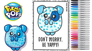 Pikmi Pops Coloring Book Page Cute Pichi The Dog Coloring For Kids Youtube