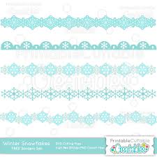 Download Winter Snowflakes Borders Free Svg Cut Files Clipart Set