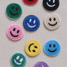 Glitter Magenta Smiley Patch