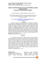 Maybe you would like to learn more about one of these? Pdf Model Kooperatiftipe Staddalam Pembelajaran Menulis Fabel Di Kelas Vii Smp Negeri 2 Seririt