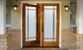 Choosing the right glass for your front entry door is a meticulous process. Double Entry Glass Doors L Etched Glass Bands Sans Soucie Exterior Doors With Glass Entry Doors With Glass Glass Door