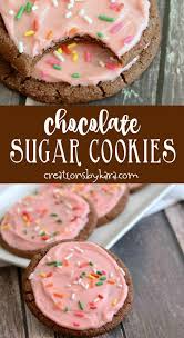 Soft Chocolate Sugar Cookies Chewy Chocolate Cookies With Buttercream Frosting In 2020 Chocolate Sugar Cookies Chocolate Sugar Cookie Recipe Chewy Chocolate Cookies