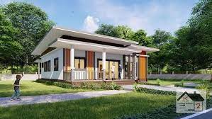แบบบ านช นเด ยวสไตล โมเด ร น 3 ห องนอน 2 ห องน ำ หล งคาเพ งหมาแหงน doidea ด ไอเด ยบ าน บ านโมเด ร น แปลนบ าน บ าน