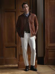 Naturally Rough Nappa Leather Jacket With Zip Brown Knitted Details Long Sleeved Polo Shirt In Extra Fine Wool Leather Jacket Men Leather Jacket Menswear