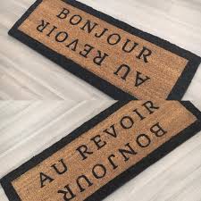 bonjour au revoir ace custom doormat for a classy lassy you can grab your own 1200mm x 450m custom doormat modern doormats personalized door mats