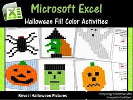 Excel Spreadsheets Halloween Mystery Pictures Fill Color Computer Lab Halloween Mystery Pictures Mystery Pictures Excel Spreadsheets