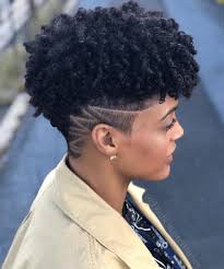 Keep your look sharp for the season (at least before winter rolls around) with a wet finish. Natural Twist Out Hairstyle With Shaved Sides Shaved Side Hairstyles Short Natural Hair Styles Tapered Natural Hair