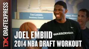 Dude dropped 30+ every time with injury on capela which is a good defender. Joel Embiid 2014 Nba Draft Workout For Nba Scouts Youtube