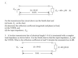 Solved 2 For The Transmission Line Circuit Above Use The