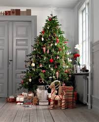 White and red christmas fireplace interior. Natural Christmas Tree Red White Christmas Theme Farmhouse Christmas Rustic Christmas Ikea Christmas Decorations Ikea Christmas Ikea Christmas Tree