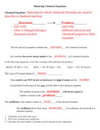 Balance and classify five types of chemical reactions: Tips For Balancing Chemical Equations
