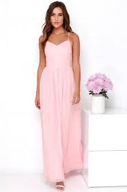 Lovely Pink Dress Chiffon Dress Pink Maxi Dress 112 00 Lulus