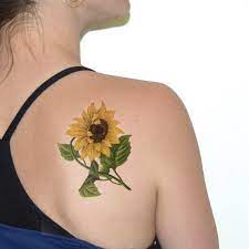 Large Vintage Sunflower Temporary Tattoo Body Art By Siideways Sunflower Tattoo Sunflower Tattoo Design Sunflower Tattoo Small