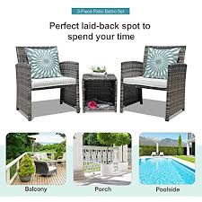 This set brings a modern look to every outdoor area, while saving space with easy storage options. Oc Orange Casual 3 Piece Outdoor Wicker Bistro Patio Furniture Set Cushioned Chair Conversation Set Storage Side Table Space Saving Design Balcony Porch Furniture Pricepulse