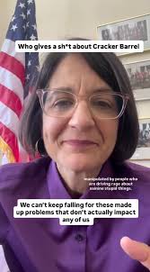 𝐂𝐑𝐘 𝐇𝐀𝐑𝐃𝐄𝐑, 𝐁𝐄𝐂𝐂𝐀… Rep. Becca Balint (D-VT) is absolutely  𝐓𝐑𝐈𝐆𝐆𝐄𝐑𝐄𝐃 because Cracker Barrel decided to roll back its woke  nonsense and restore its old logo. Instead of worrying about the real  problems