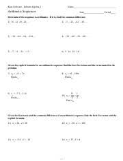 The writers of 2013 kuta software llc algebra 2 answers have made all reasonable attempts to offer latest and precise information and facts for the readers of this publication. Arithmetic Sequences Kuta Software Infinite Algebra 2 Name Arithmetic Sequences Date Period Determine If The Sequence Is Arithmetic If It Is Find The Course Hero