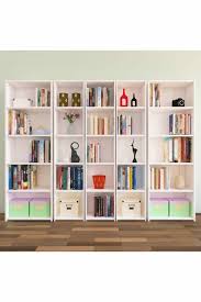 Nur Mobilya 5 Li Arkalikli Kitaplik Beyaz 9beyaz Trendyol Kitapliklar Mobilya Kitaplik