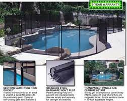 Installing a pool safety fence is important, and often required of being a residential pool owner. Gli Removable Mesh Safety Pool Fence Diy Pool Fence Pool Landscaping Pool Safety Fence