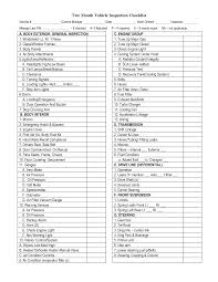 Vehicle Inspection Checklist Template Inspection Checklist Vehicle Inspection Car Maintenance
