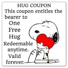 Free Hug Coupon Snoopy Zitate Snoopy Umarmung Charlie Brown Zitate