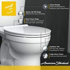 American Standard Fluent Elongated Slow Closed Front Toilet Seat In White 5055a60ch 020 The Home Depot Toilet Seat Modern Toilet Seats American Standard
