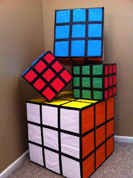 First Time Making These Rubix Cubes For A 80 S Party The Mid Size One Is To Hold The Gift Cards 80s Theme Party 80s Party Decorations 80s Birthday Parties