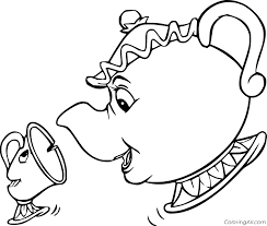 On this page, you can print ant color a beautiful coloring picture of the disney cartoon beauty and the beast. Mrs Potts With Her Son Chip Coloring Page Coloringall