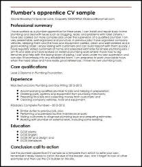 Plumbers Apprentice Cv Sample Myperfectcv Resume Helper Resume Template Job Cover Letter