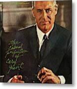 Gq Cover Of Actor Cary Grant Wearing Suit Metal Poster by Chadwick Hall