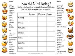 mood chart with faces smiley feelings chart feelings