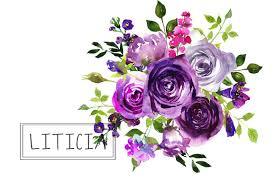 Purple Violet Flowers Clipart Set Flower Drawing Free Watercolor Flowers Violet Flower