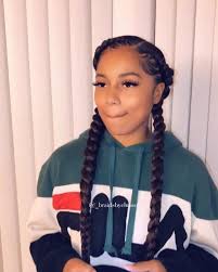 1 165 Likes 15 Comments Braidsbychrissy On Instagram 2 Braids X Side Part Two Cornrow Braids Braids With Weave 2 Braids Hairstyles