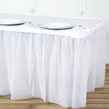 14ft White 10 Mil Thick Pleated Plastic Table Skirts Disposable Table Skirt Spill Proof Plastic Tables Table Skirt Stylish Tables