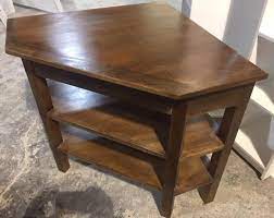 Handcrafted Corner Table Solid Wood Etsy Corner Table Living Room Corner Table Designs Corner Table
