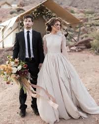 Whether you prefer to keep it modest with a boat neckline or you'd dare to show some skin, these satin gowns will keep the guests talking for months. 33 Cute Modest Wedding Dresses To Inspire