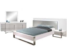 The queen bedroom set is roomy without dominating a room like a king sized bedroom furniture sets might. Laie Modern Bedroom Set In White Gray Lacquer Get Furniture