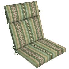 Allen Roth 1 Piece Green Stripe High Back Patio Chair Cushion Lowes Com Patio Chair Cushions Hanging Chair Outdoor High Back Chairs