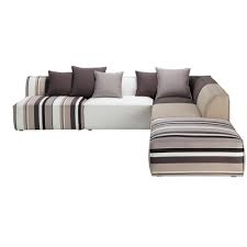 Modulares Ecksofa 5 Sitzer Aus Baumwolle Gestreift Manhattan Myagkaya Mebel Domiki Mebel