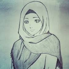 Image of anime hijab keren png anime wallpapers. 14 Cara Menggambar Sketsa Orang Berhijab