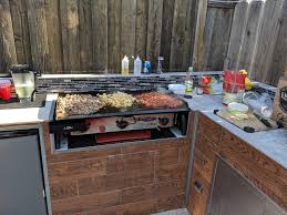Diy Outdoor Bbq Using Camp Chef Grill Outdoor Kitchen Diy Outdoor Kitchen Concrete Outdoor Kitchen
