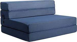 Amazon Com Milliard Tri Fold Foam Folding Mattress And Sofa Bed For Guests Twin Xl Blue Kitchen Dining Folding Mattress Foam Sofa Bed Folding Sofa