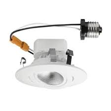 Changing light bulbs in recessed lighting can be tricky. Envirolite 4 In Bright White Led Recessed Directional Gimbal Trim 96 Cri Ceiling Light Evl4742awh40 The Home Depot Recessed Light Bulbs Led Recessed Lighting Recessed Lighting
