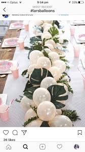 Greenery Baby Shower Balloon And Leaf Garland Table Runner Balloon Garland Greener Baby Shower Balloons Tropical Baby Shower Bridal Shower Decorations Diy