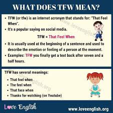 Tfw Meaning Learn English Social Media Popular Quotes